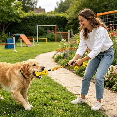 Jouet os corde 14.5cm - Interactif, pour mordeurs agressifs