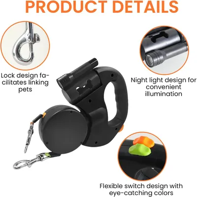 3 m lange Doppel-Einziehleine, 360°-LED, 30 LB