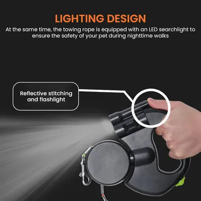 3 m lange Doppel-Einziehleine, 360°-LED, 30 LB