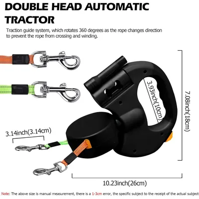 3 m lange Doppel-Einziehleine, 360°-LED, 30 LB