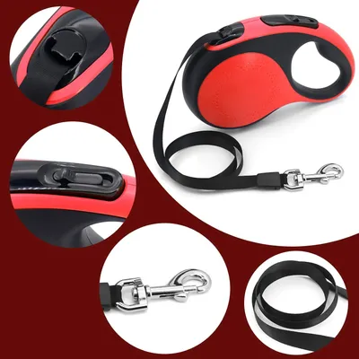 Laisse rétractable 8m 50kg LED rouge Laisse rétractable 8m 50kg LED rouge