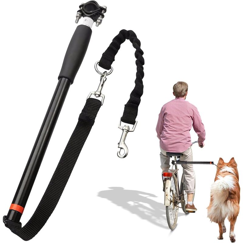 Laisse vélo chien acier nylon 45cm 78cm
