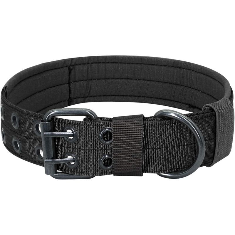 HausPets Hundehalsband Nylon Schwarz XL Patch Training