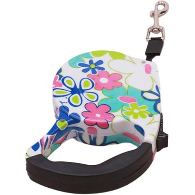 Laisse rétractable 110cm motif floral