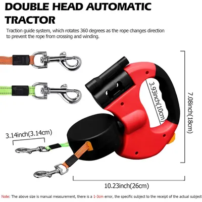 Doppelte Rollleine, 3 m, 360°, LED, 30 lbs Doppelte Rollleine, 3 m, 360°, LED, 30 lbs