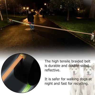Doppelte Rollleine, 3 m, 360°, LED, 30 lbs Doppelte Rollleine, 3 m, 360°, LED, 30 lbs