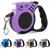 Laisse rétractable 4 9m lampe LED rechargeable violet Laisse rétractable 4 9m lampe LED rechargeable violet