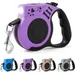Laisse rétractable 4 9m lampe LED rechargeable violet