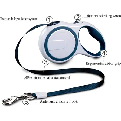 Einziehbare Leine 3,5 m, 25 kg, braun Einziehbare Leine 3,5 m, 25 kg, braun