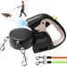 Doppelte einziehbare Leine 3 m, 30 lb, braun, mit LED