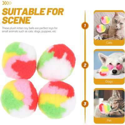 4 balles peluche chat interactives chasser mâcher