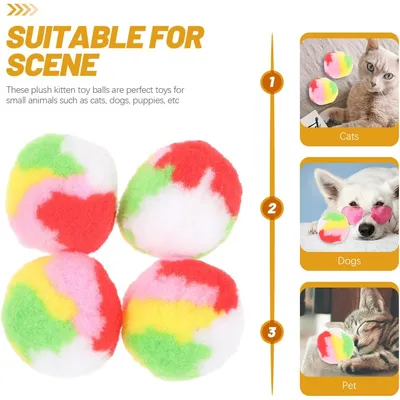4 balles peluche chat interactives chasser mâcher 4 balles peluche chat interactives chasser mâcher