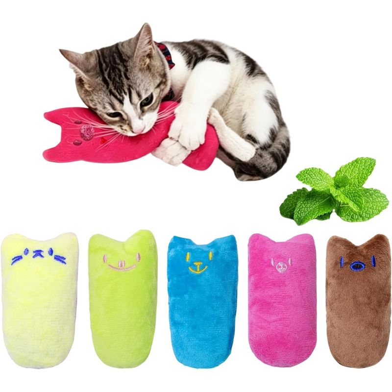 5er-Pack Katzenminze-Spielzeug 9,5x4,9 cm - weich, bunt