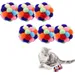 6 balles arc en ciel peluche grelot chat