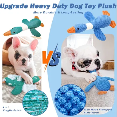HausPets Jouet Chien Oie Peluche Couineur Froissé Mâcher