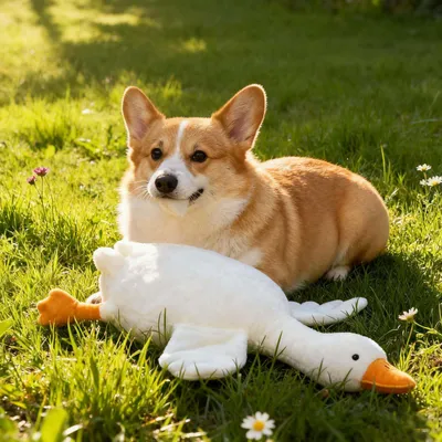 HausPets Jouet Chien Oie Peluche Géante 50cm Anti-Stress