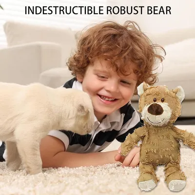 HausPets Jouet Chien Ours Peluche Incassable Indestructible 21cm
