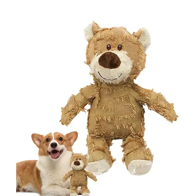 HausPets Jouet Chien Ours Peluche Incassable Indestructible 21cm