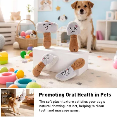 HausPets Lot 4 Jouets Chien Peluche Couineur Expressif