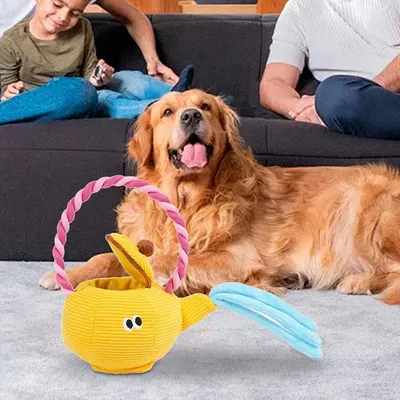 HausPets Jouet Chien Théière Peluche Corde Interactive