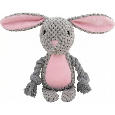 HausPets Jouet Chien Lapin Pâques Peluche Corde Rose
