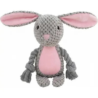 HausPets Jouet Chien Lapin Pâques Peluche Corde Rose