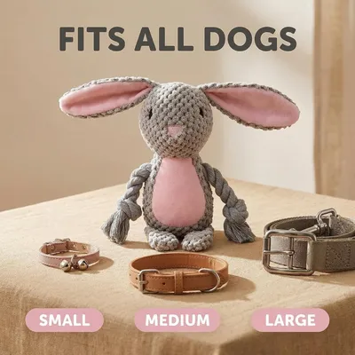 HausPets Jouet Chien Lapin Pâques Peluche Corde Rose