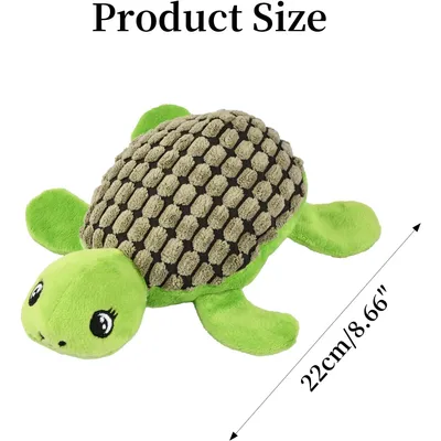 HausPets Jouet Chien Peluche Tortue Couineur à Mâcher