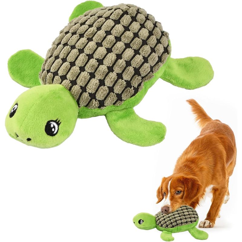 HausPets Hundespielzeug Plüsch Schildkröte Quietschend Kauen