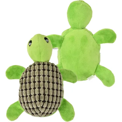 HausPets Jouet Chien Peluche Tortue Couineur à Mâcher
