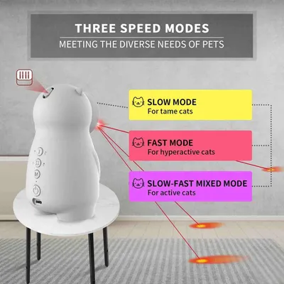 Jouet chat LED interactif 3 vitesses rechargeable Jouet chat LED interactif 3 vitesses rechargeable