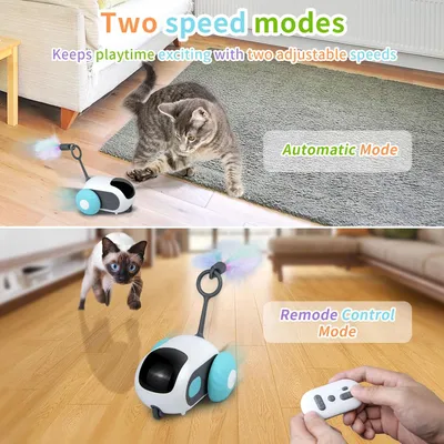 Jouet chat télécommande 2 vitesses mobile anti obstacles Jouet chat télécommande 2 vitesses mobile anti obstacles