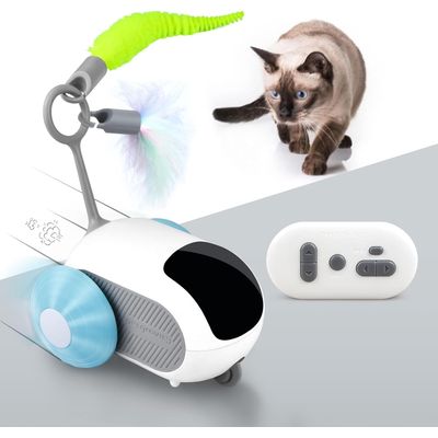 Jouet chat télécommande 2 vitesses mobile anti obstacles