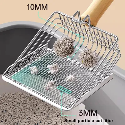 HausPets Pelle Litière Chat Acier Inoxydable Bois