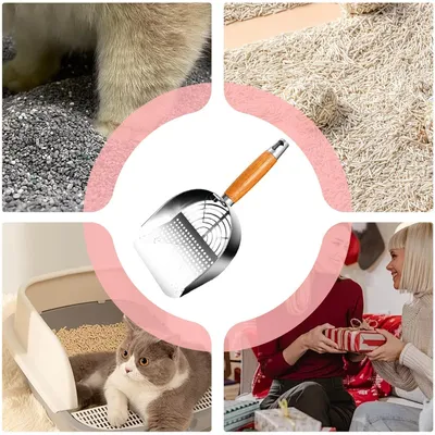 HausPets Pelle Litière Chat Acier Inoxydable Bois HausPets Pelle Litière Chat Acier Inoxydable Bois