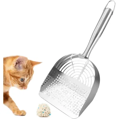 HausPets Pelle Litière Chat Acier Inoxydable Ergonomique HausPets Pelle Litière Chat Acier Inoxydable Ergonomique