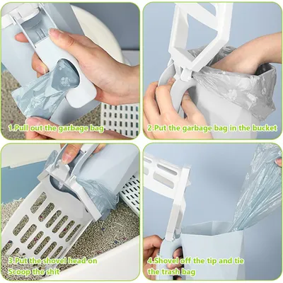 HausPets Pelle Litière Chat 2 en 1 Pliable avec Sacs HausPets Pelle Litière Chat 2 en 1 Pliable avec Sacs
