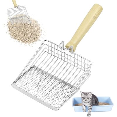 HausPets Katzenstreu-Schaufel Metall Dual-Sieb 4/8mm XL