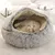 HausPets Rundes Plüsch-Katzenbett Kapuze Winter Waschbar