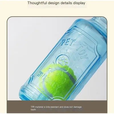 HausPets Kauspielzeug-Flasche mit Rassel und Tennisball