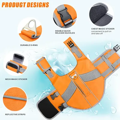 HausPets Hai Rettungsweste Hoher Auftrieb XL Orange