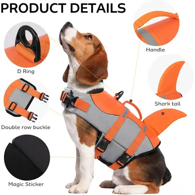 HausPets Chaleco salvavidas reflectante naranja para perros, talla XL
