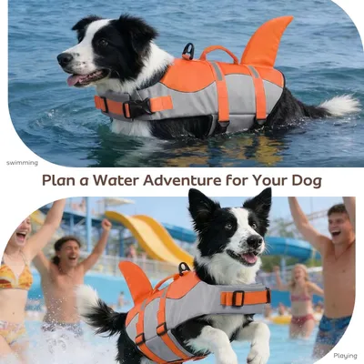 HausPets Chaleco salvavidas reflectante naranja para perros, talla XL
