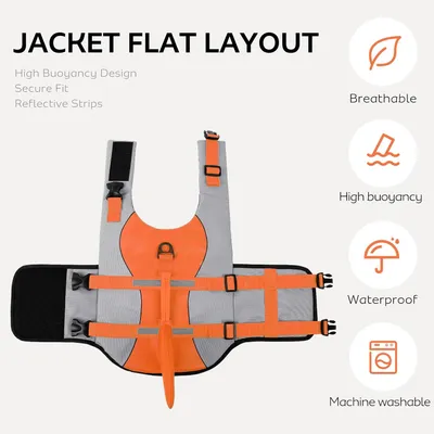 HausPets Chaleco salvavidas reflectante naranja para perros, talla XL