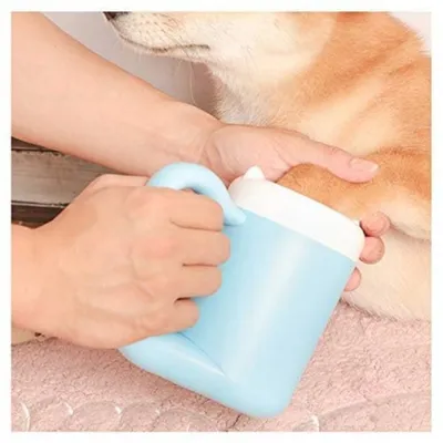 HausPets Pfotenreiniger Hund Katze Silikon Blau