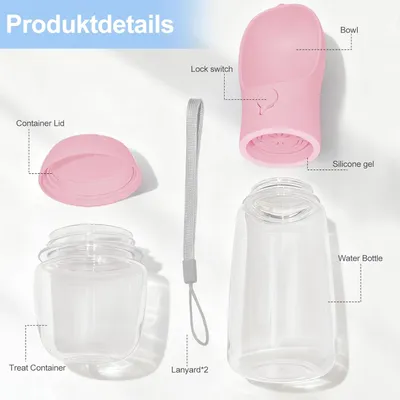 HausPets 2in1 Hundeflasche 350ml Lebensmittelbehälter 100g HausPets 2in1 Hundeflasche 350ml Lebensmittelbehälter 100g