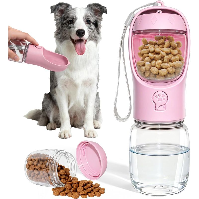 HausPets 2in1 Hundeflasche 350ml Lebensmittelbehälter 100g