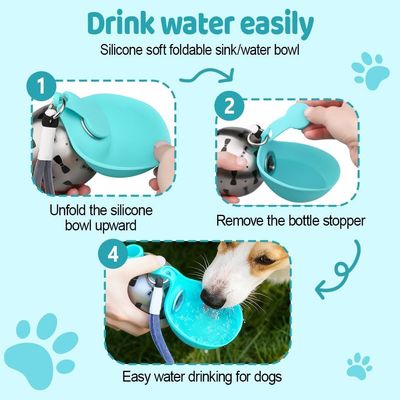 HausPets Gourde Chien Acier Inox 285ml Gamelle Silicone