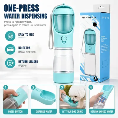 HausPets 3in1 Hundeflasche 350ml Napf Snacks Beutel HausPets 3in1 Hundeflasche 350ml Napf Snacks Beutel