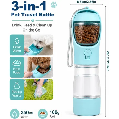 HausPets 3in1 Hundeflasche 350ml Napf Snacks Beutel HausPets 3in1 Hundeflasche 350ml Napf Snacks Beutel